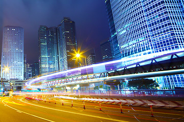 Image showing Traffic trail in city at night