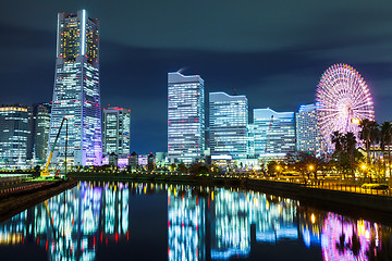 Image showing Yokohama skyline at night