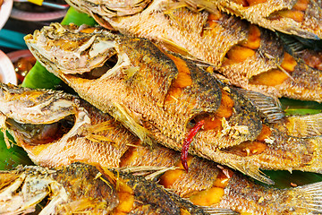 Image showing Roasted fish for sell