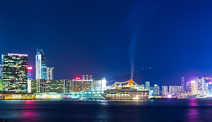Image showing Cityscape in Hong Kong at night