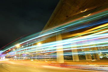 Image showing Traffic trail in city at night