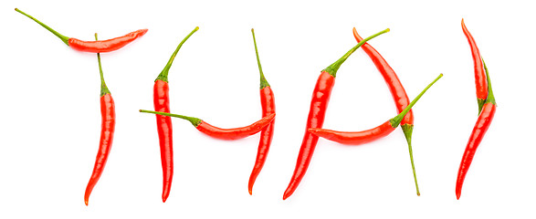 Image showing Thai spelt with chilli peppers