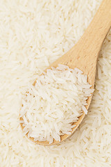Image showing White rice and teaspoon