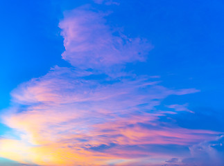 Image showing Cloudscape during sunset