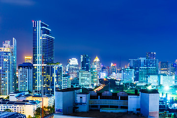 Image showing Bangkok skyline at night