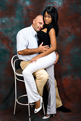 Image showing Interracial couple, family portrait