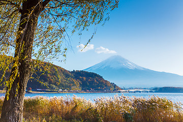 Image showing Mt. Fuji and lake