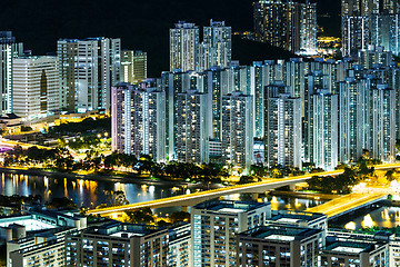 Image showing Cityscape in Hong Kong at night