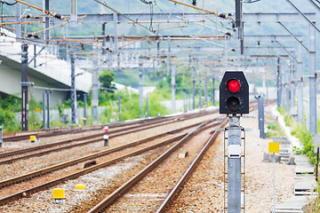 Image showing Train Railway signal light