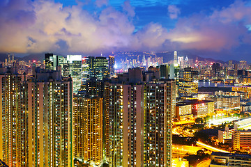 Image showing Housing in Hong Kong at night