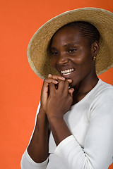 Image showing african girl with hat