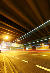 Image showing Tunnel with traffic trail