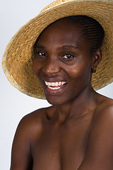 Image showing african girl with hat