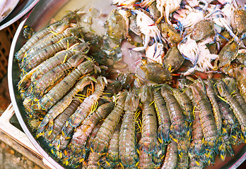 Image showing Fresh seafood in the wet market