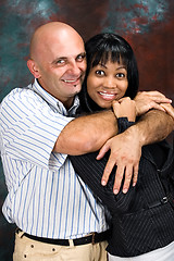 Image showing Interracial couple, family portrait