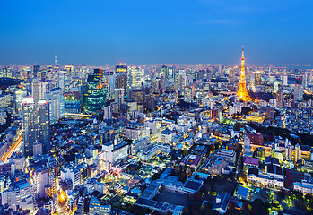 Image showing Tokyo cityscape at night