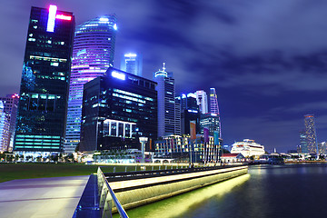 Image showing Singapore skyline at night