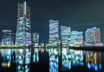 Image showing Yokohama skyline at night