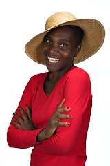 Image showing african girl with hat