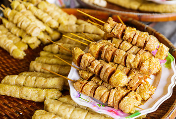 Image showing Grilled food on food market in Thailand