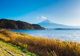 Image showing Mt. Fuji and lake