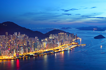 Image showing Hong Kong island at night