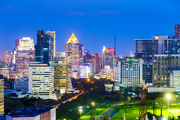 Image showing Bangkok skyline at night