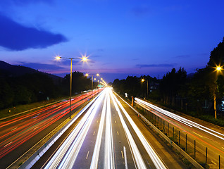 Image showing Traffic trail on the highway