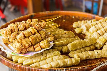 Image showing Grilled food on food market in Thailand