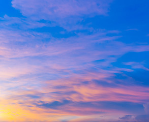 Image showing Cloudscape during sunset