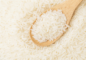Image showing Chinese white rice on spoon