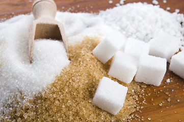 Image showing Various kinds of sugar close up 