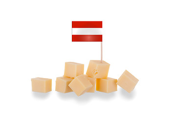 Image showing Pieces of cheese isolated on a white background