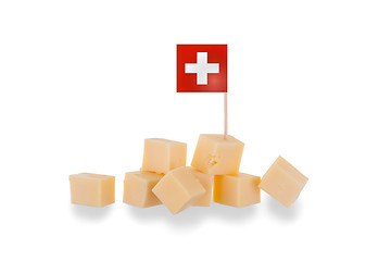 Image showing Pieces of cheese isolated on a white background