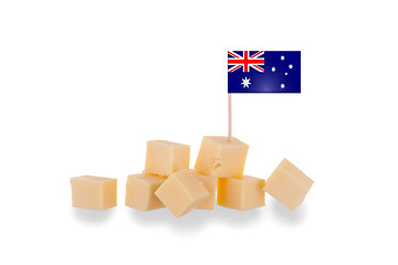 Image showing Pieces of cheese isolated on a white background