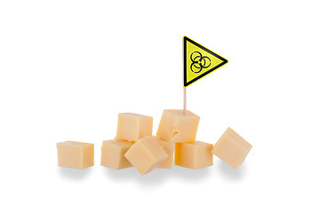 Image showing Pieces of cheese isolated on a white background