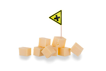 Image showing Pieces of cheese isolated on a white background