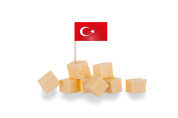 Image showing Pieces of cheese isolated on a white background