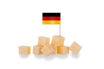 Image showing Pieces of cheese isolated on a white background