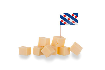 Image showing Pieces of cheese isolated on a white background