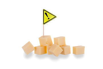 Image showing Pieces of cheese isolated on a white background