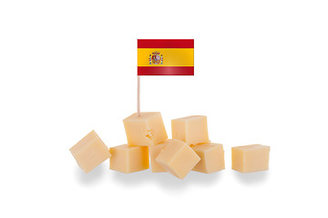 Image showing Pieces of cheese isolated on a white background