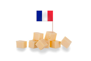 Image showing Pieces of cheese isolated on a white background