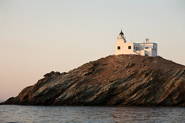 Image showing lighthouse on rocky island