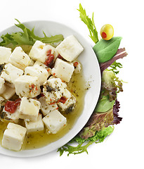 Image showing Feta Cheese With  Oil And Herbs