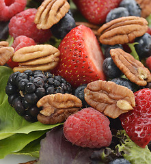 Image showing Spring Salad With Berries And Peanuts