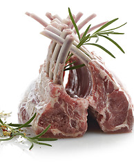 Image showing Racks Of Raw Lamb Ribs