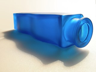 Image showing Blue glass bottle