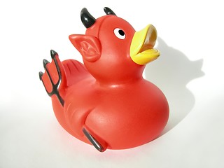 Image showing Duck bath toy (devil version)