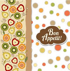 Image showing bon appetite card with fruits